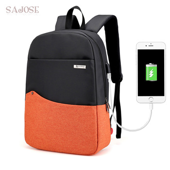 External USB Charging Backpack Laptop Backpack Men School Bags Backpack for Teen Boys Girls Casual Women Shoulder Bags SAJOSE